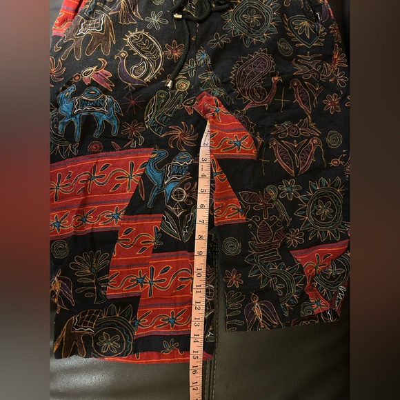 Coofandy Long shorts. Black with embroidered style print. - Picture 7 of 9